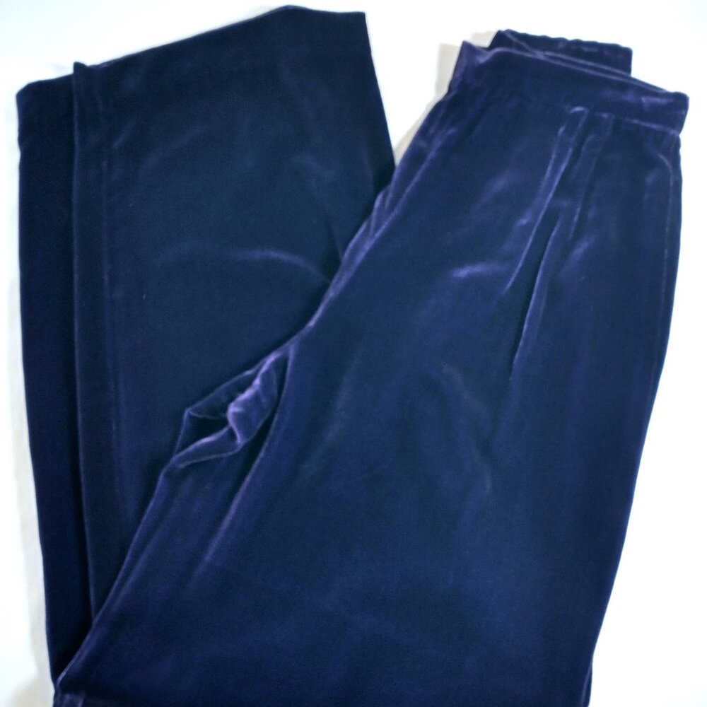 NWOT Oscar de la Renta Silk Blend Royal Purple Velvet Pants Size 4
